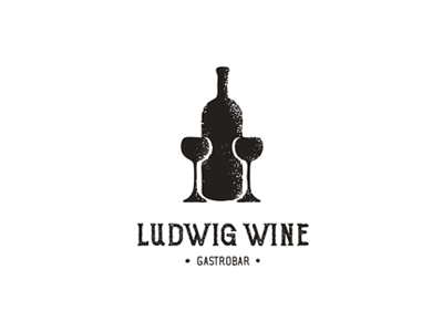 Ludwig Wine Beerhowen bar beethoven bottle branding gastrobar logo music violin wine