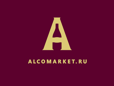 Alcomarket alcohol bottle branding design logo market wine