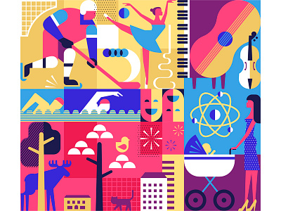 Zarechny branding city branding illustration