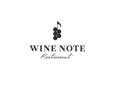 Wine Note branding grape logo music note wine