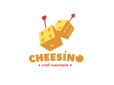 Cheesino canape casino cheese club dice logo