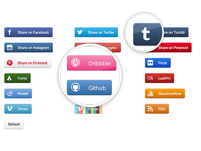 Pure CSS & SVG Social Buttons buttons css social svg