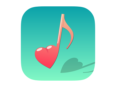 Cardiopop app icon cute heart logo music