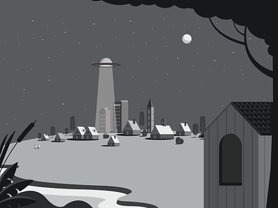 Aliens aliens animation blackandwhite brand branding caos character character design city illustration illustrator newyork threes town vector