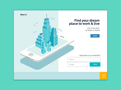 New U - Landing Page Exploration animation brand branding colors design illustration landing landing page ui uiux vector webdesign website