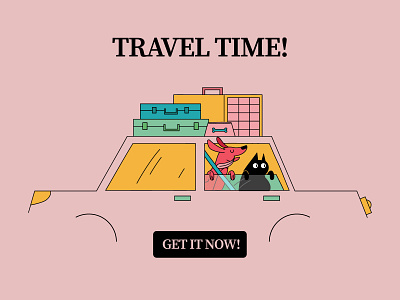 Travel Time! ( Sketch for Vivapets ) branding character character design characterdesign colors design illustration illustrator vector web