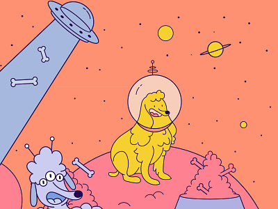 Comic for VIVAPETS alien aliens animation brand branding character dogs illustration ovni pets space ux web