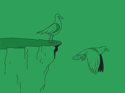 Falsa Magra animation bird brand branding character colors editorial illustration seagull ui vector