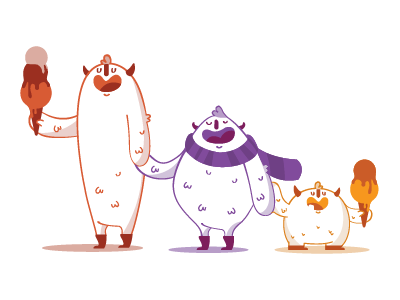 Sweet monsters animation branding character characterdesign icecream illustration monsters