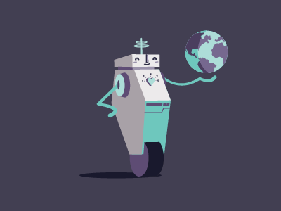 Hack a better future brand hacker heroe illustration love maker robot world