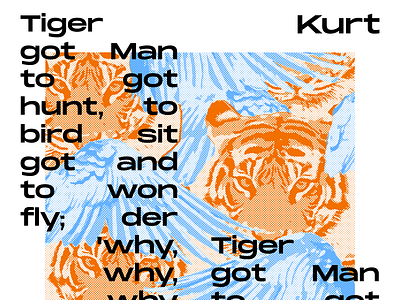 The Wisdom of Bokonon bird bokonon halftone man nat watkins print screen print tiger typography