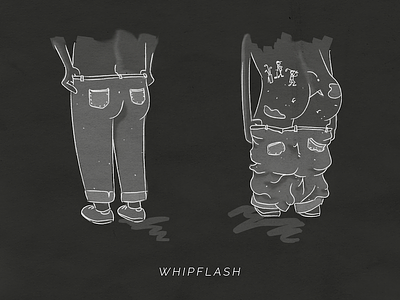 Whipflash austin band poster butt cartoon flash golf pants watercolor