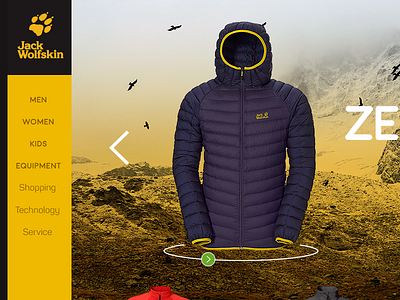 Jack Wolfskin Webshop - Concept clean concept design flat jack wolfskin layout minimal slider ui website