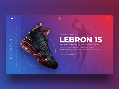 Nike LeBron 15 - Landing page clean concept design landing page landing page concept lebron lebronjames nike shoes ui ux website