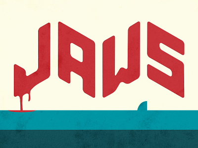 Jaws. blood illustration logo movie ocean poster shark typography vintage