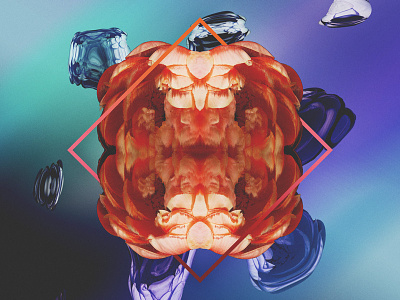 Paeonia. collage distortion floral flower geometric gradient illustration kaleidoscope peony psychedelic wave