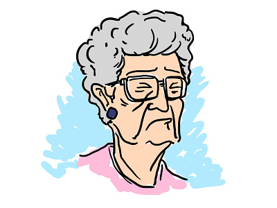 Sad Grandma gq illustration