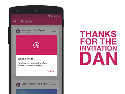 Invitation dialog android app concept design dialog dribbble material