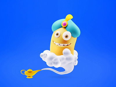 3D Genie 3d 3d animation animated animation character characterdesign genie loop motion