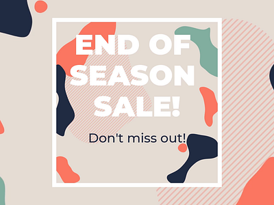 End of season sale after effects animation design flat motion sale template vector