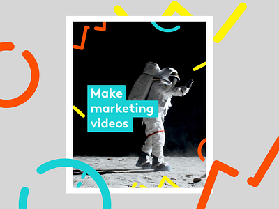 Biteable Marketing Ad ad animation astronaut campaign dance facebook fun geometric instagram marketing marketing campaign shapes strategy template