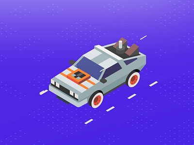 Isometric - DeLorean 80s after effects animated gif animation background car future futuristic isometric isometric design isometric icons loop marketing motion technology template