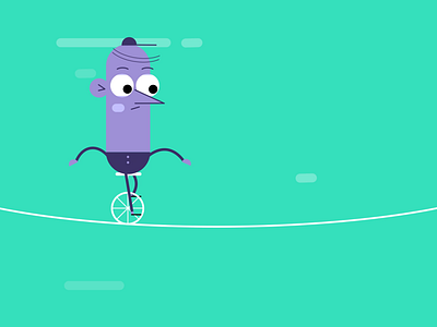 Frank - Unicycle 2d animation after effects animation character character animation juggling loop marketing motion rope template unicycle