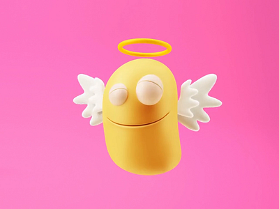 Snappy angel 3d 3d animation 3d character angel animation character characterdesign genie heaven loop marketing motion snappy