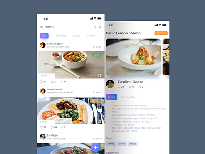 Sharing Recipe app branding clean cookbook cooking design flat interace minimal recipe social ui uiux ux