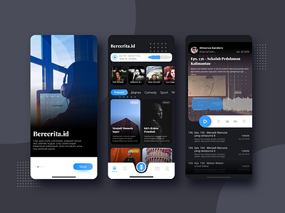 Podcast app app design indonesia music app player ui podcast ui uiux