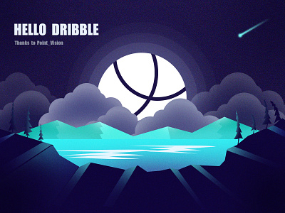 Hello Dribble flat illustration