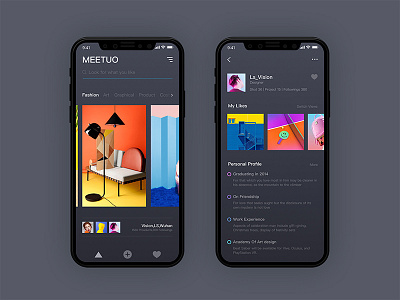 MEETUO DESIGN app design interface