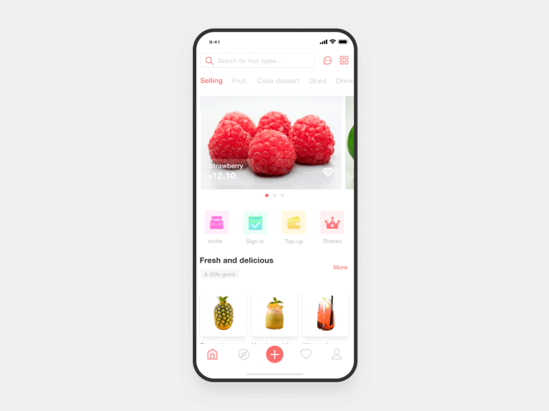 Fruit class app -GIF ui ux 图标 设计