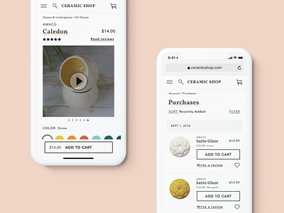 Ceramic E-commerce Mobile Web Experience