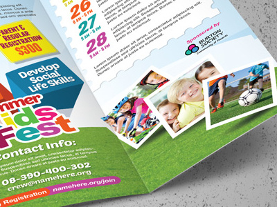 Kids Summer Camp Trifold Brochure brochure camp kids summer template trifold