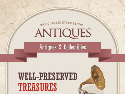 Antique Store Roll-up Banners antique banner design graphic river roll up shop signage store template x banner