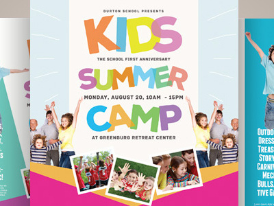 Kids Summer Camp Flyers Vol.02 camp flyer kids leaflet pamphlet photoshop psd summer template