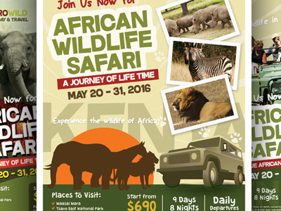 Wildlife Safari Flyer Templates flyer graphicriver kenya leaflet pamphlet photoshop safari serengeti template wild life wildlife zoo