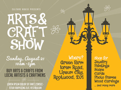 Arts & Craft Fair Flyers art artist arts craft fair festival flyer handicraft market sale show vintage