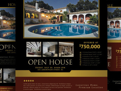 Real Estate Open House Flyers ad flyer just listed listing open house open house real estate