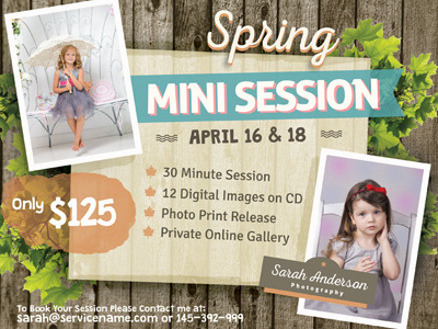 Mini Photo Session Flyer Templates flyer girl holiday kid leaflet mini mini session pamphlet photo photography session