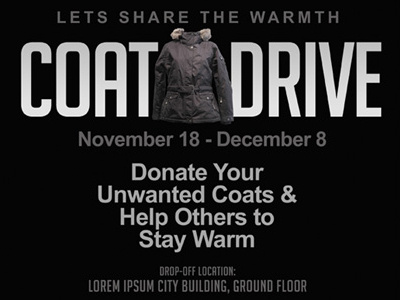 Coat Drive Flyer Templates ad charity coat donate donation drive flyer fundraiser leaflet pamphlet poster