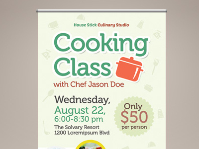 Cooking Class Roll-up Banner Templates by Kinzi Wij on Dribbble