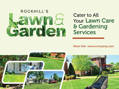 Lawn & Landscaping Flyer Templates ad flyer garden graphic river grass green landscape landscapes landscaping lawn lawnmower leaflet