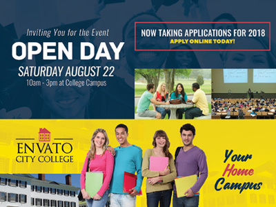 College Open Day Flyer Templates college flyer graphic river open day open house photoshop template university