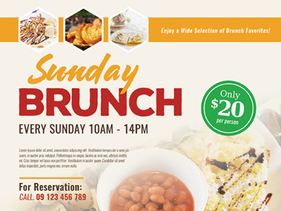 Sunday Brunch Flyer Templates bar brunch flyer food grill menu photoshop restaurant sunday templates