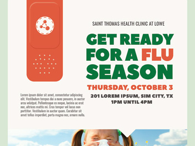 Flu Shot Campaign Flyer Templates ad clinic cold flu flyer influenza injection season shot vaccination vaccine
