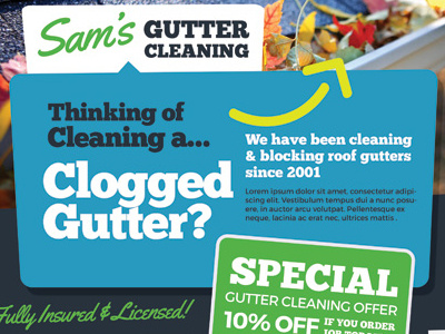 Gutter Cleaning Flyer Templates ad blocking cleaning clogged company flyer gutter home house roof roofing