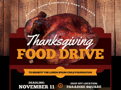 Thanksgiving Food Drive Flyer Templates ad day donation drive flyer food food bank hunger party thanksgiving turkey