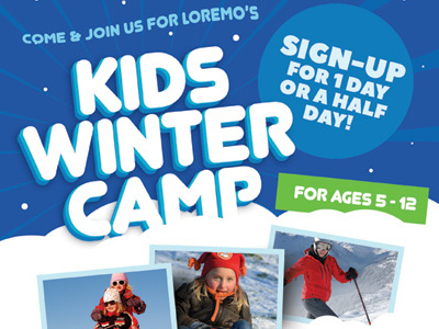 Kids Winter Camp Flyer Templates ad blue break camp children christmas flyer graphic river kids snow winter